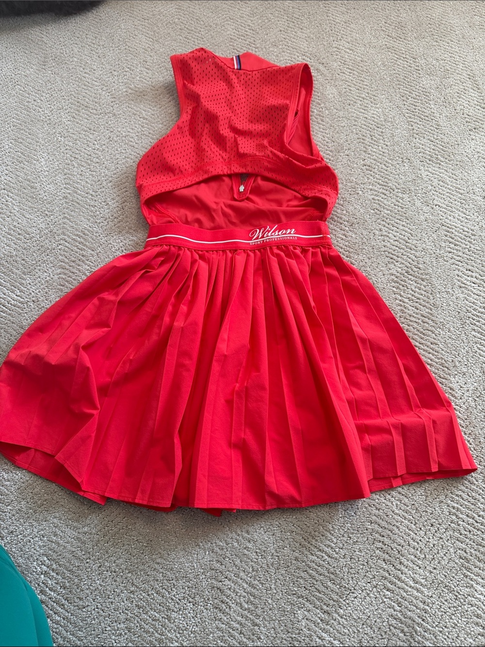 Wilson Red Sleeveless Pleated Tennis Dress - Picture 2 of 3